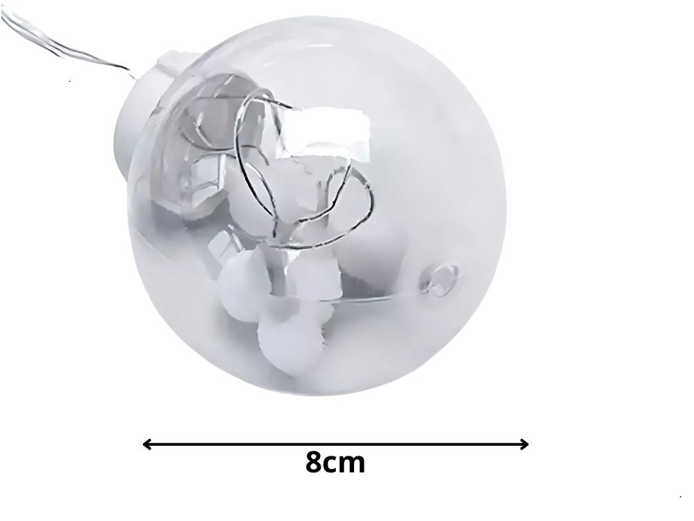 Gaismas aizkars, svētku vītne, bumba, dekorācija, 138 LED, siltas krāsas, IP44