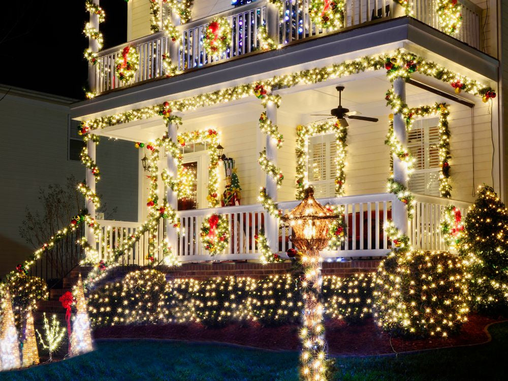 Ziemassvētku eglītes lampiņas iekštelpām, baltas, siltas, 500 LED gaismas, 7 programmas