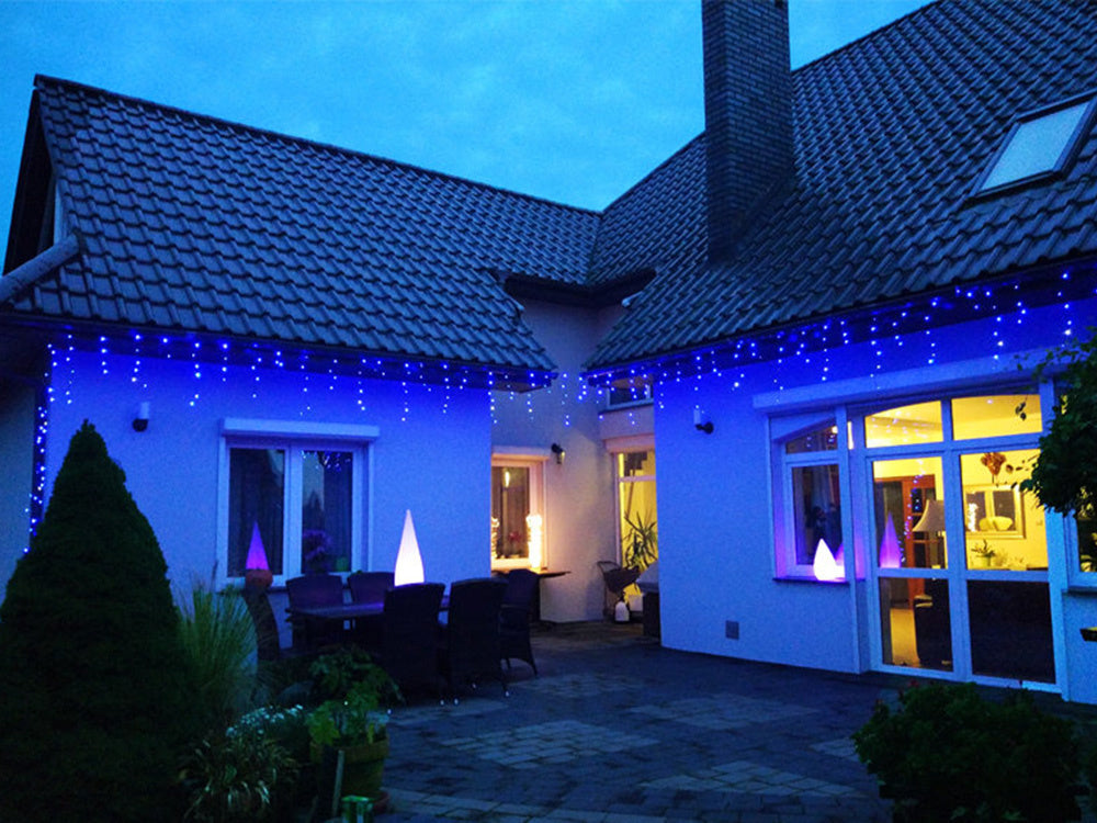 Gaismas aizkars 300 LED auksti balta 10m kombinēta Ziemassvētku eglītes lampiņu virtene