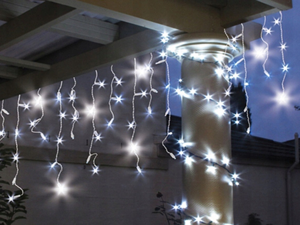 Gaismas aizkars 300 LED auksti balta 10m kombinēta Ziemassvētku eglītes lampiņu virtene