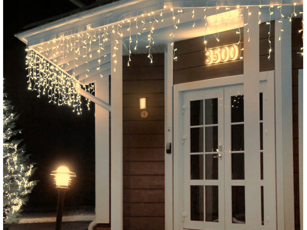 Gaismas aizkars 300 LED auksti balta 10m kombinēta Ziemassvētku eglītes lampiņu virtene