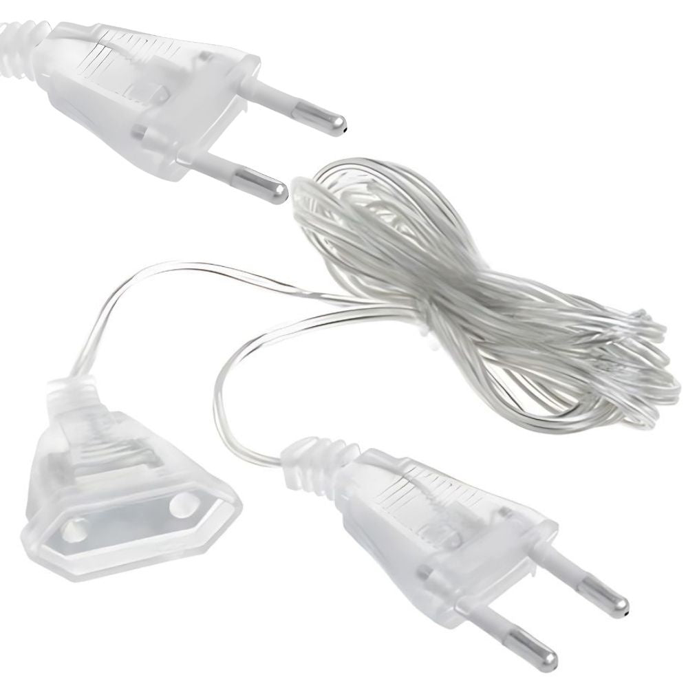 Ziemassvētku eglītes lampiņu pagarinātāja kabelis, caurspīdīgs, 5 m