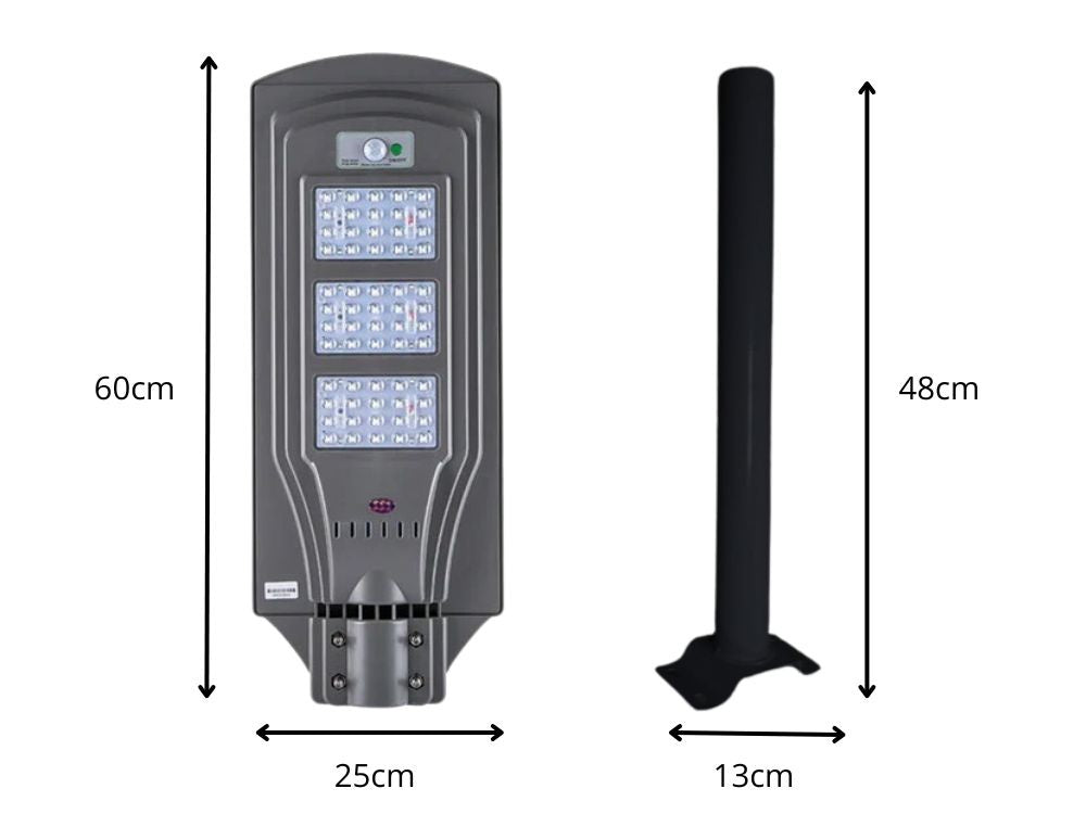 Saules ielu lampa ar tālvadības pulti, kustības un krēslas sensoru, IP65