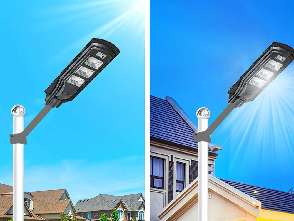 Saules ielu lampa ar tālvadības pulti, kustības un krēslas sensoru, IP65