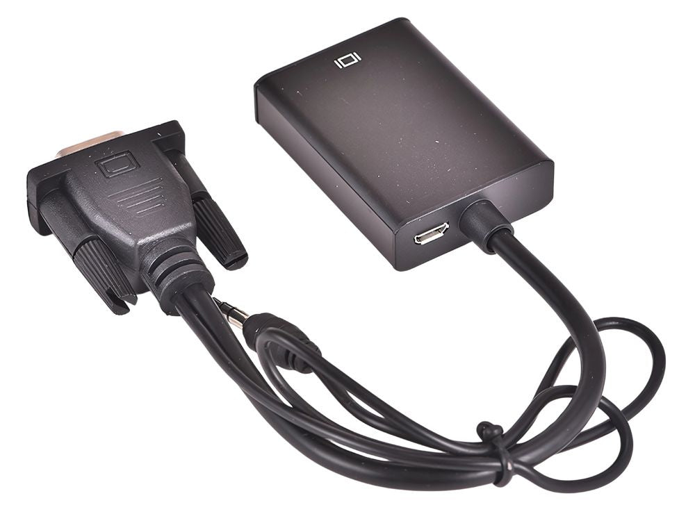 VGA-HDMI Full HD D-Sub pārveidotāja kabelis ar 3,5 collu ligzdu un USB
