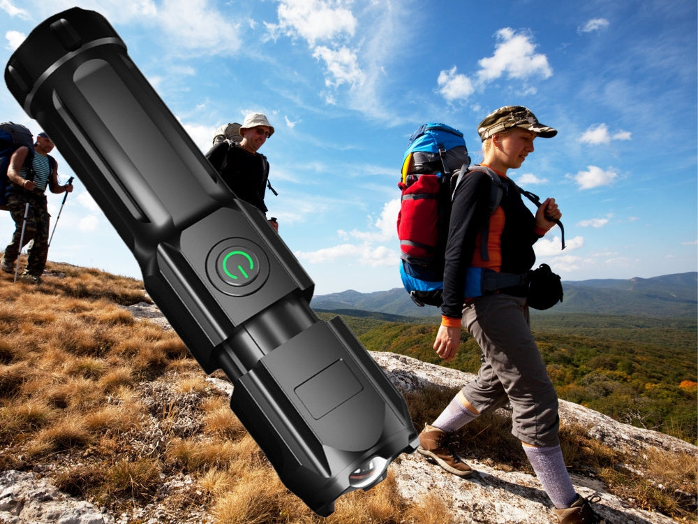 Uzlādējams taktiskais LED lukturītis ar tālummaiņu, XPE, vadīts militārais, spēcīgais, policijas