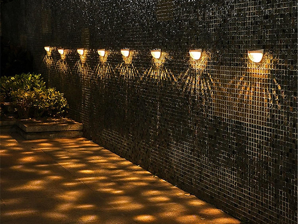 Saules laternas sienas lampa krēslas sensora LED fasādes dārza lampa