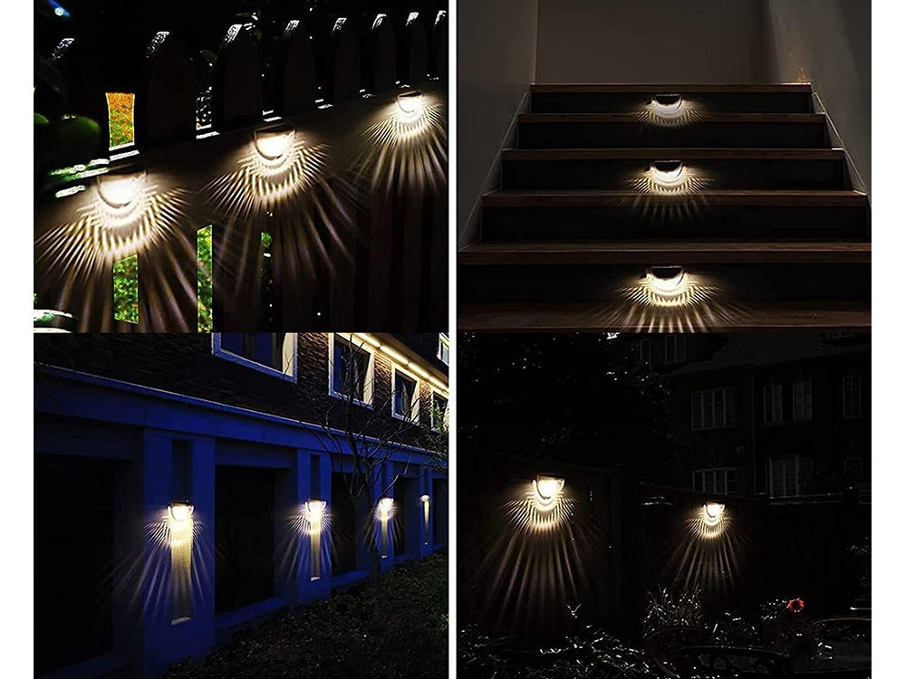 Saules laternas sienas lampa krēslas sensora LED fasādes dārza lampa