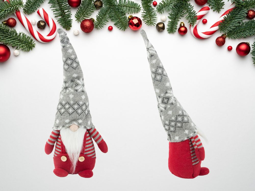 Ziemassvētku spoks sarkans spoks ar Ziemassvētku bārdu 38cm mīksts