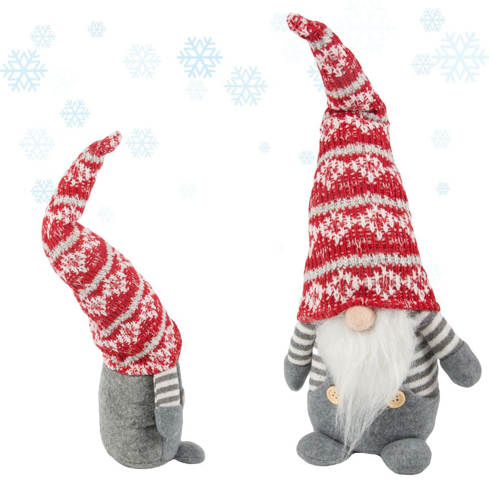 Ziemassvētku spoka pelēks rūķītis ar Ziemassvētku eglītes bārdu 38cm mīksts