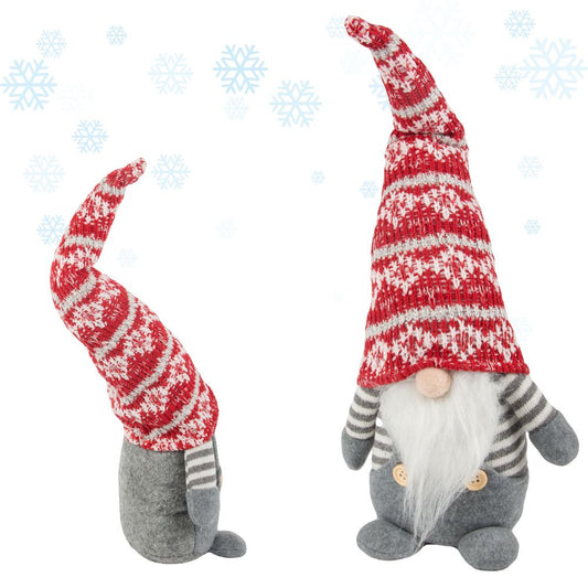 Ziemassvētku spoka pelēks rūķītis ar Ziemassvētku eglītes bārdu 38cm mīksts