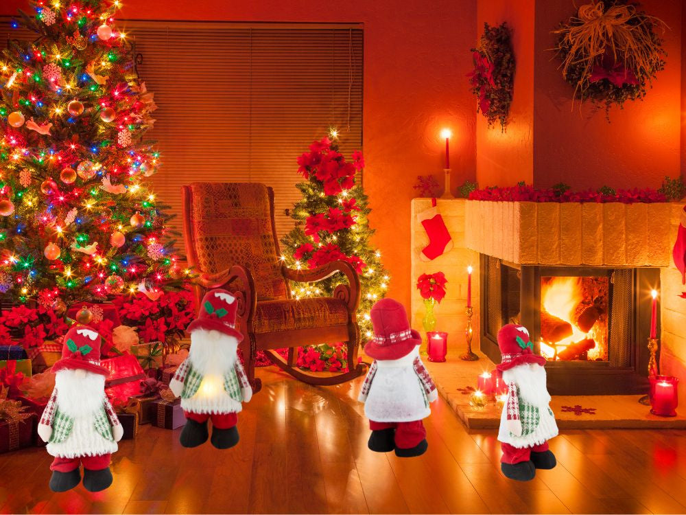 30 cm spoku apgaismots LED putnu Ziemassvētku eglītes rūķīši