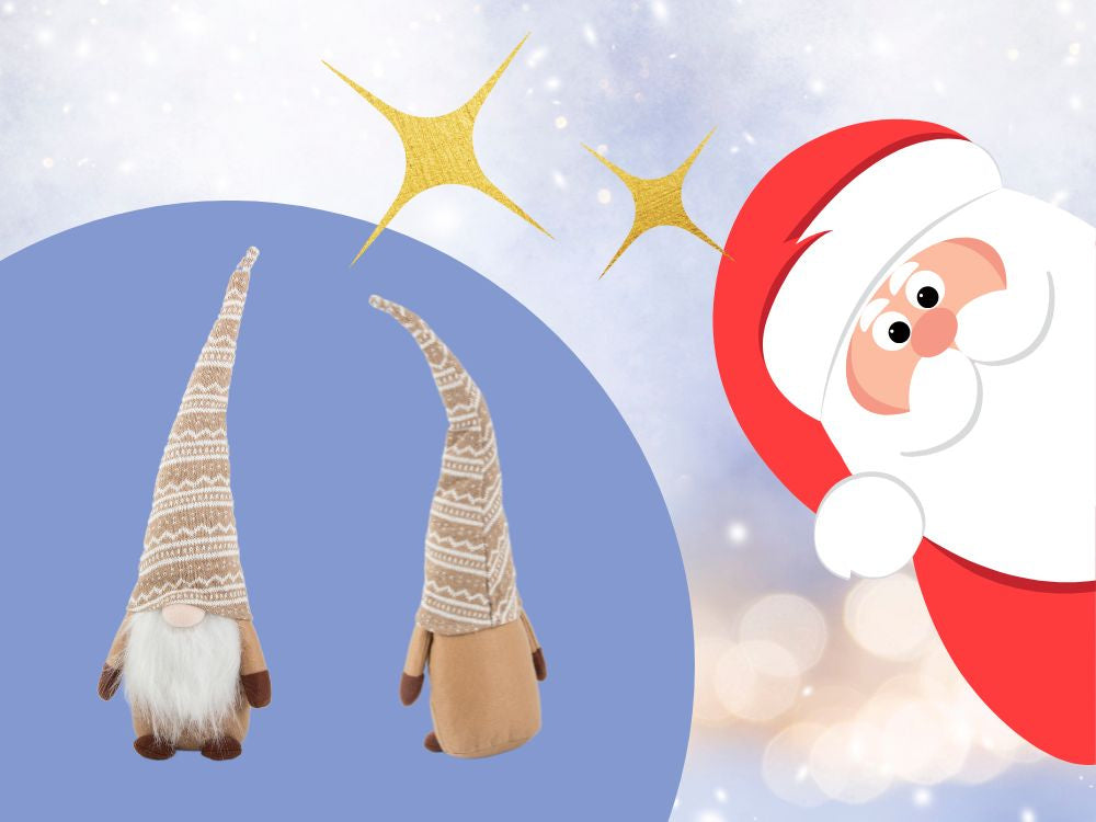 Ziemassvētku spoks brūns spoks ar Ziemassvētku bārdu 48 cm mīksts