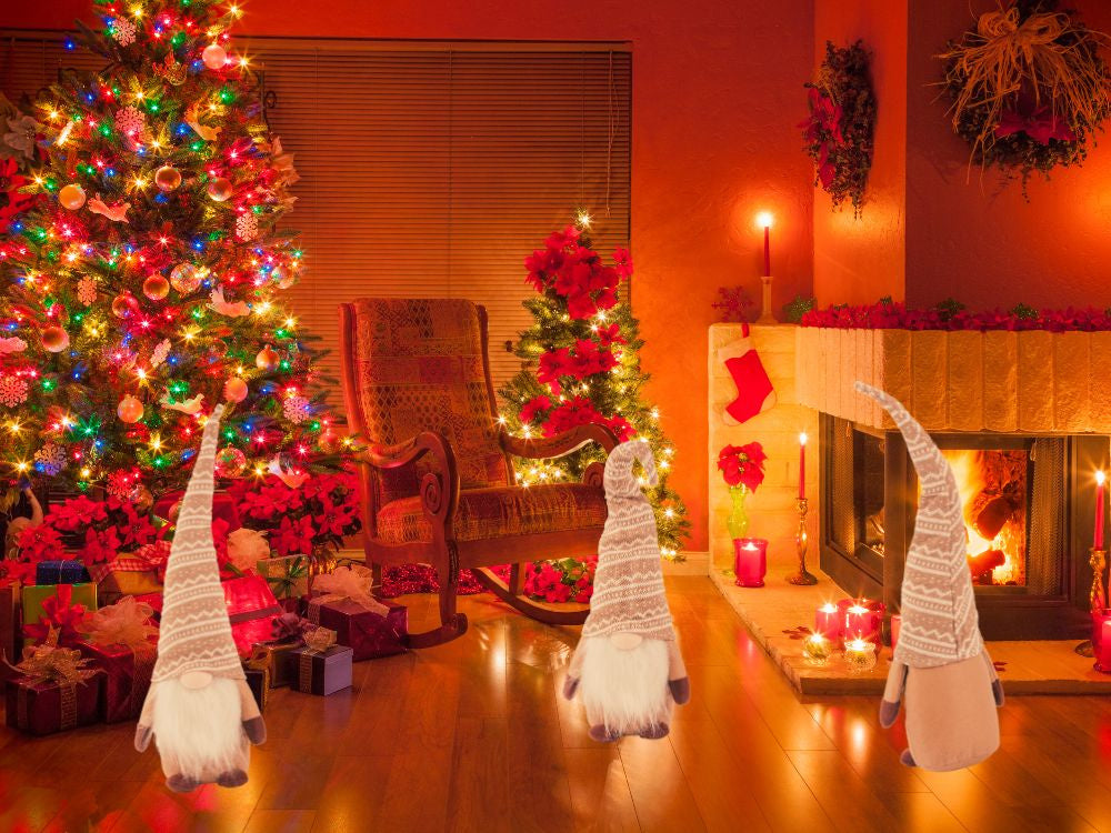 Ziemassvētku spoks brūns spoks ar Ziemassvētku bārdu 48 cm mīksts