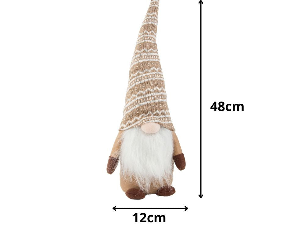 Ziemassvētku spoks brūns spoks ar Ziemassvētku bārdu 48 cm mīksts