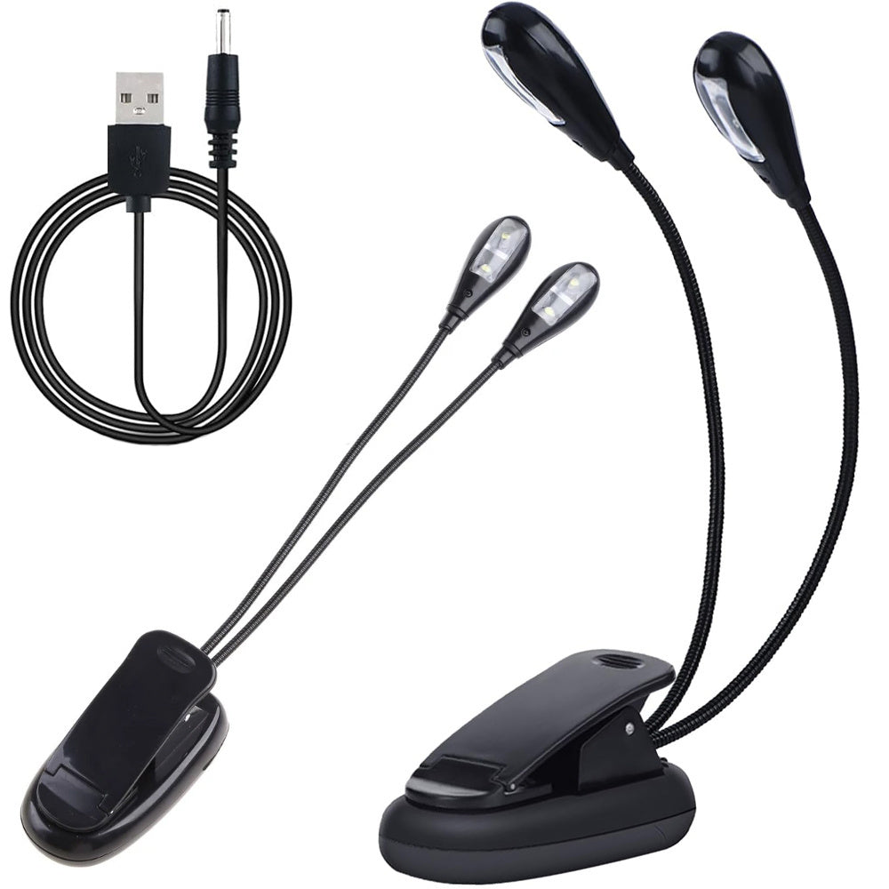 Klipa LED galda lampa skolai, elastīga lasīšanas dubultklipa