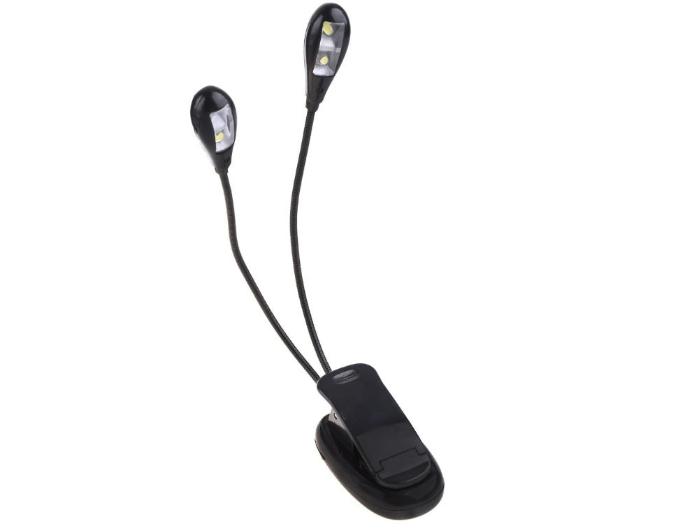 Klipa LED galda lampa skolai, elastīga lasīšanas dubultklipa
