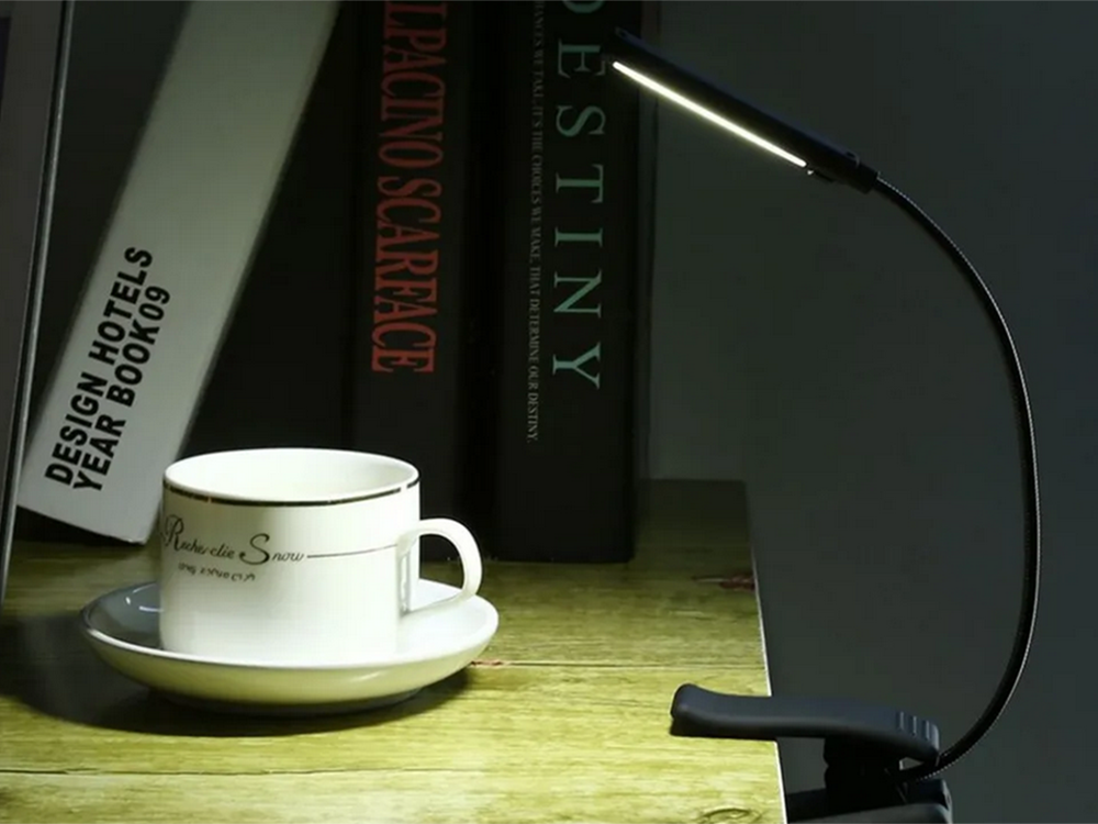 Grāmatu lasīšanas lampa USB naktslampiņa ar klipsi acīm veselīga 9 gaismas diodes