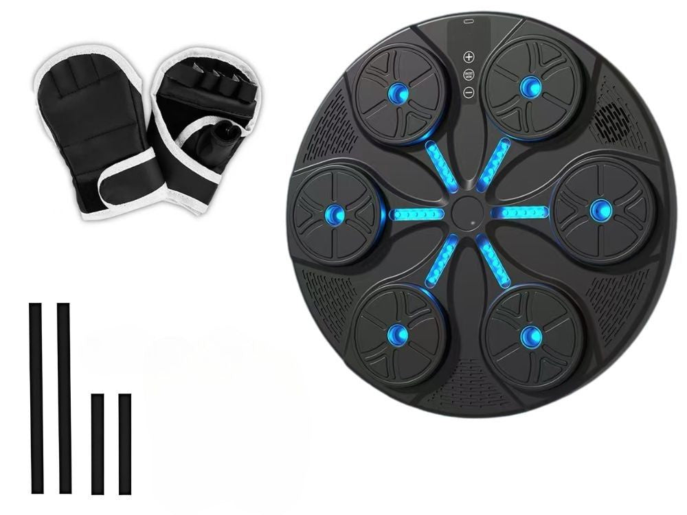Boksa vairoga trenažieris MMA mūzikai USB 8 līmeņi + boksa cimdi
