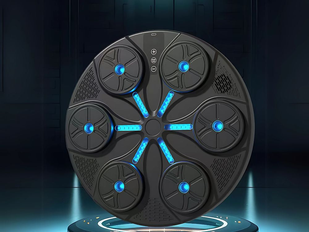 Boksa vairoga trenažieris MMA mūzikai USB 8 līmeņi + boksa cimdi