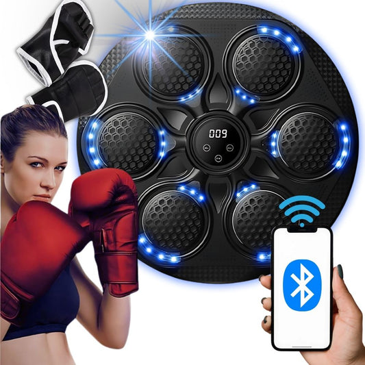 Boksa vairoga trenažieris, mma mūzika, usb, bluetooth + boksa cimdi
