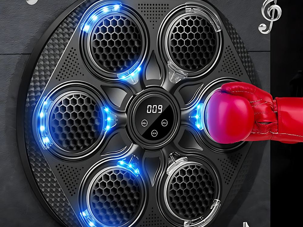 Boksa vairoga trenažieris, mma mūzika, usb, bluetooth + boksa cimdi