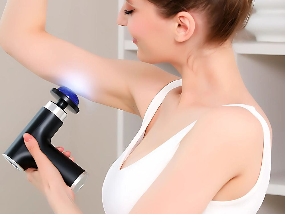 Masāžas pistole ar jaudīgu sildošu dzesēšanu, 10 USB rokturi