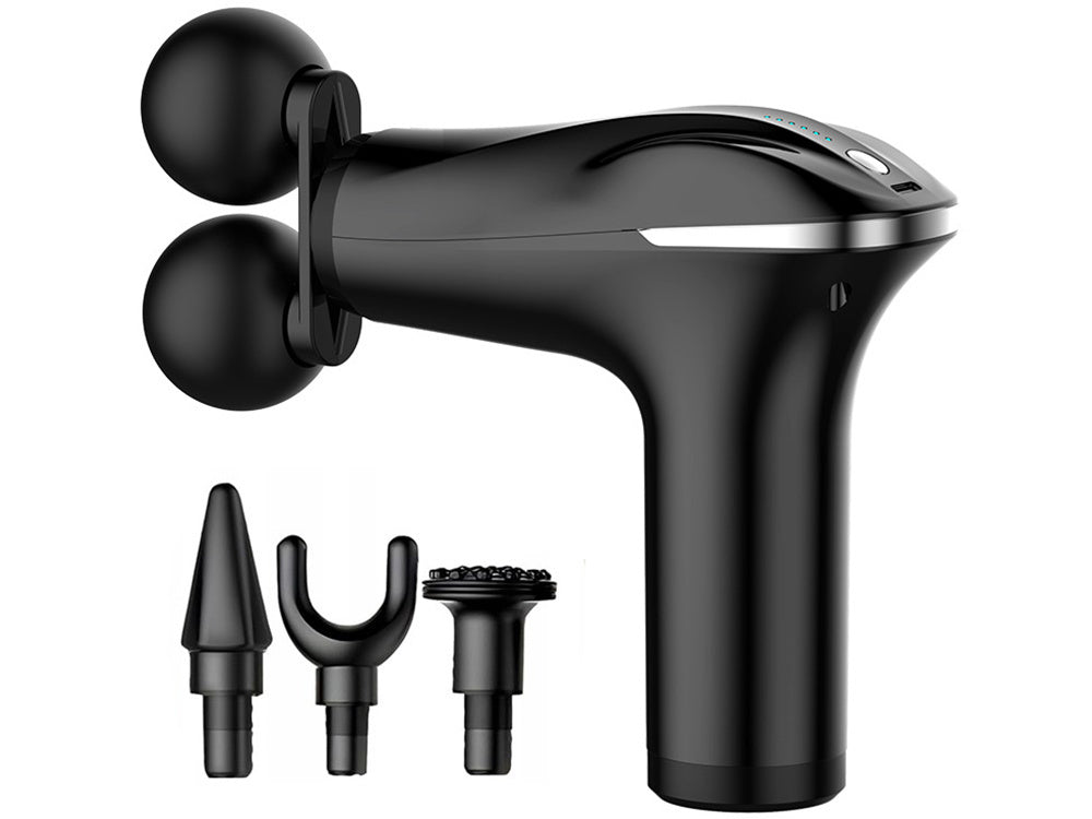 Muguras masāžas pistoles ķermeņa kāju masieris spēcīgs masāžas pistoles 4 uzgaļi