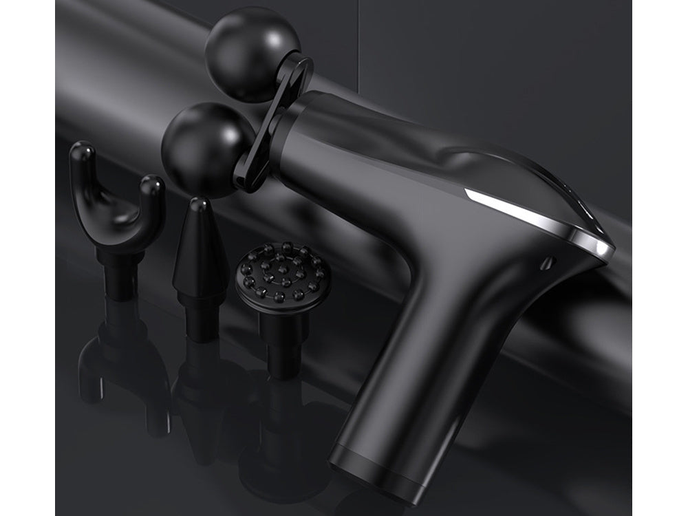 Muguras masāžas pistoles ķermeņa kāju masieris spēcīgs masāžas pistoles 4 uzgaļi