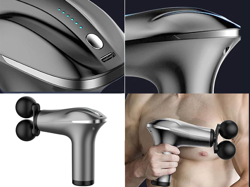 Muguras masāžas pistoles ķermeņa kāju masieris spēcīgs masāžas pistoles 4 uzgaļi