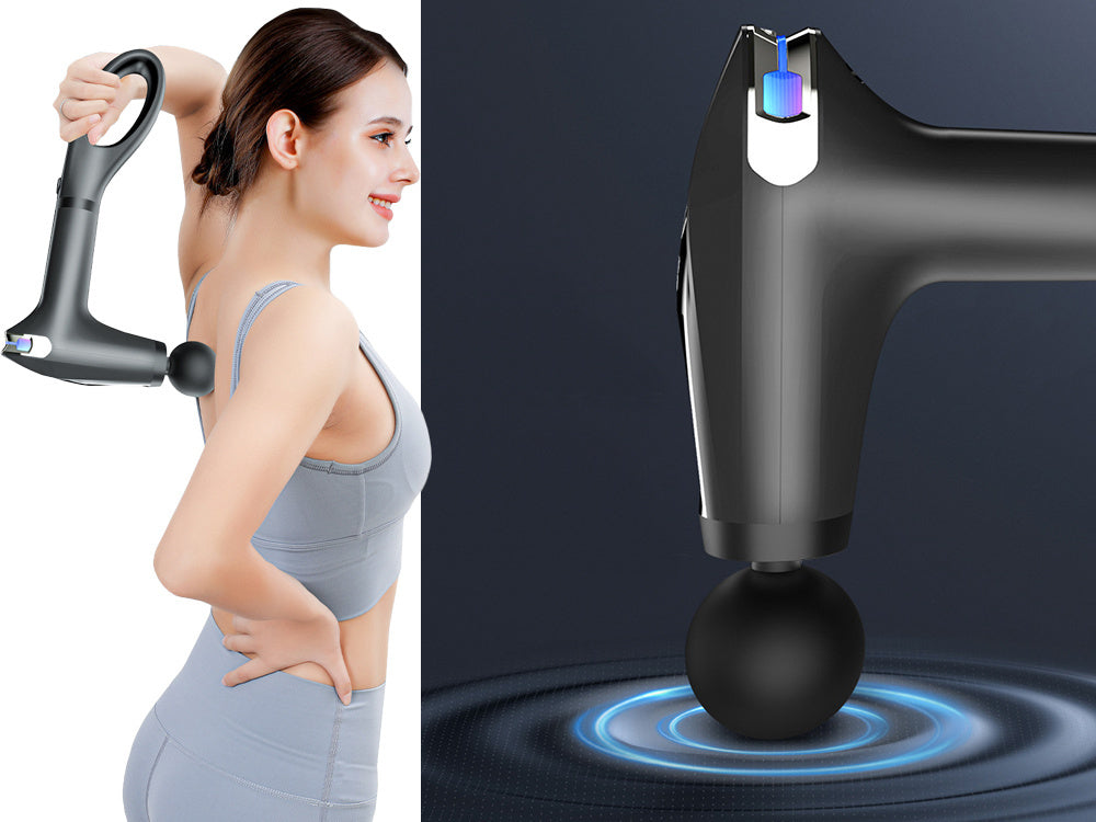 Muguras masāžas pistoles ķermeņa kāju masieris spēcīgs masāžas pistoles 4 uzgaļi