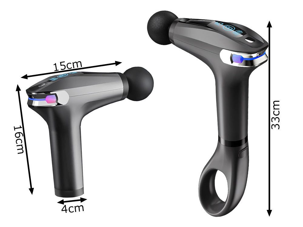 Muguras masāžas pistoles ķermeņa kāju masieris spēcīgs masāžas pistoles 4 uzgaļi