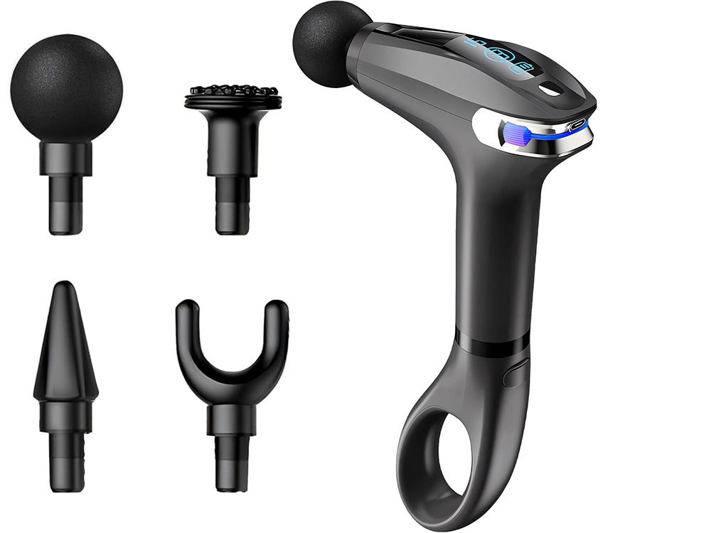 Muguras masāžas pistoles ķermeņa kāju masieris spēcīgs masāžas pistoles 4 uzgaļi