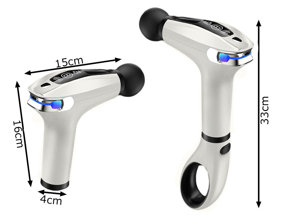 Muguras masāžas pistoles ķermeņa kāju masieris spēcīgs masāžas pistoles 4 uzgaļi