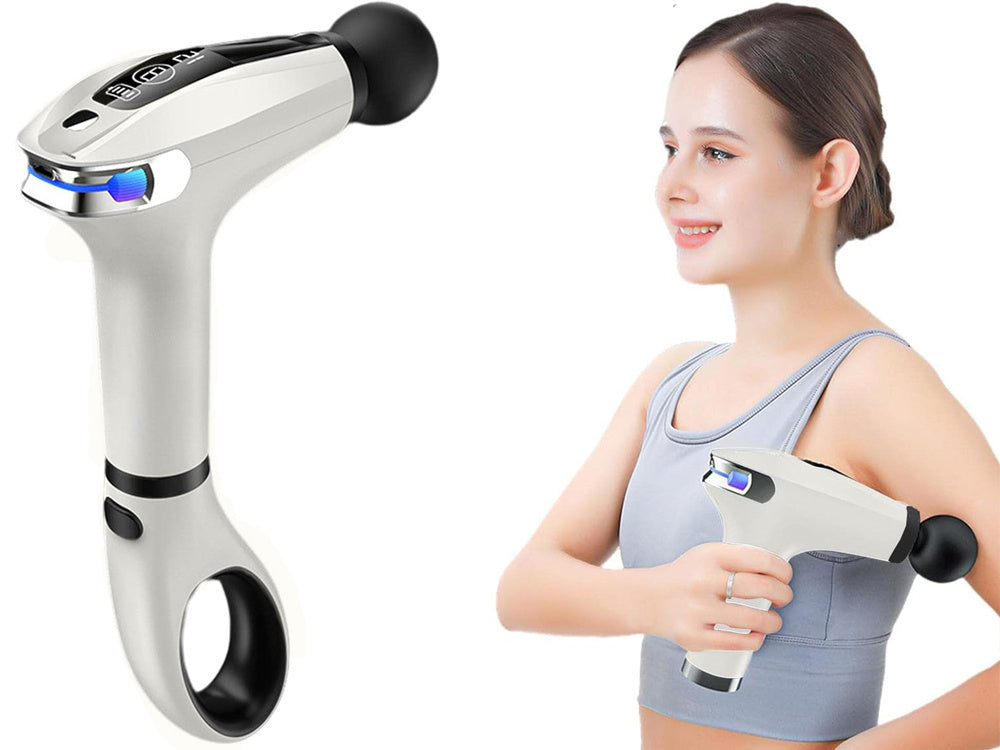 Muguras masāžas pistoles ķermeņa kāju masieris spēcīgs masāžas pistoles 4 uzgaļi