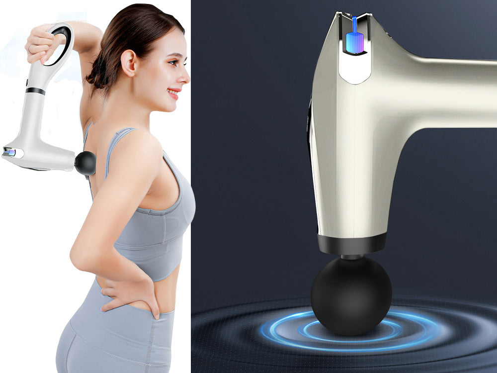 Muguras masāžas pistoles ķermeņa kāju masieris spēcīgs masāžas pistoles 4 uzgaļi