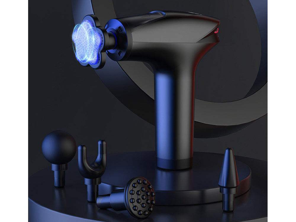 Muguras masāžas pistoles ķermeņa kāju masieris spēcīgs masāžas pistoles 5 uzgaļi