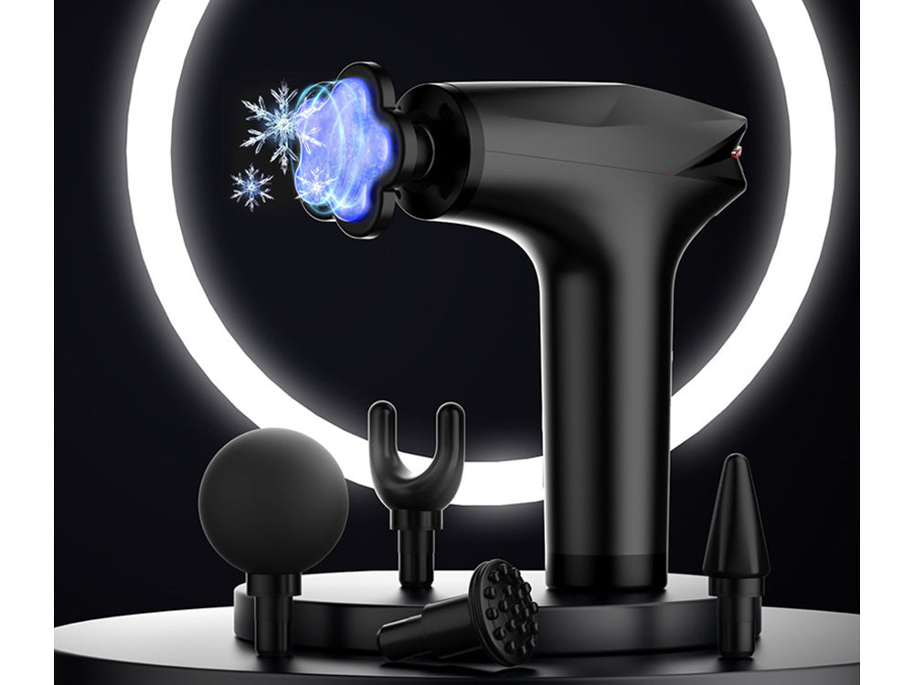 Muguras masāžas pistoles ķermeņa kāju masieris spēcīgs masāžas pistoles 5 uzgaļi