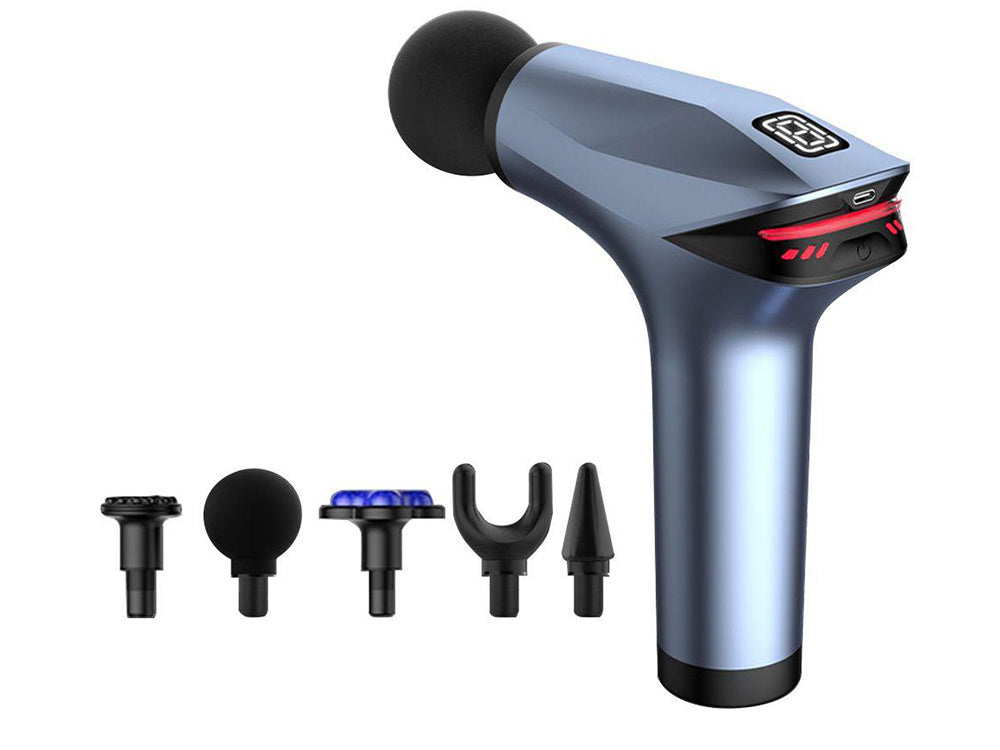 Muguras masāžas pistoles ķermeņa kāju masieris spēcīgs masāžas pistoles 5 uzgaļi