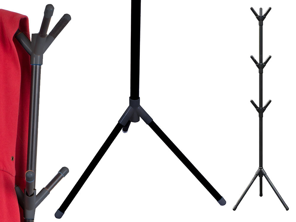 Grīdas drēbju pakaramais, jaku grīdas statīvs, metāls, melns