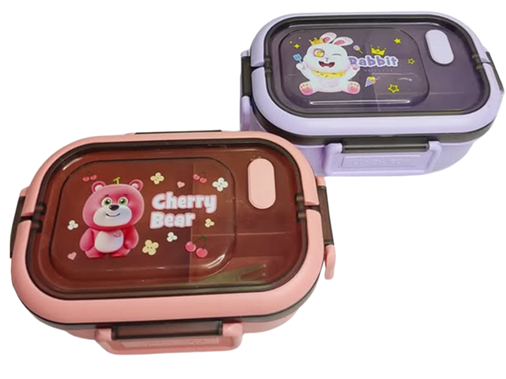 Pusdienu kastes brokastu trauks pusdienām ar nodalījumiem galda piederumiem