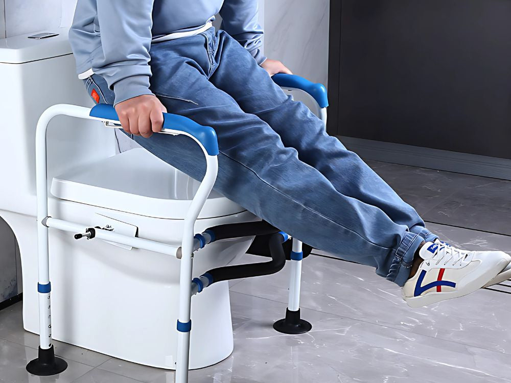 Tualetes roktura regulējama margu stabila senioriem