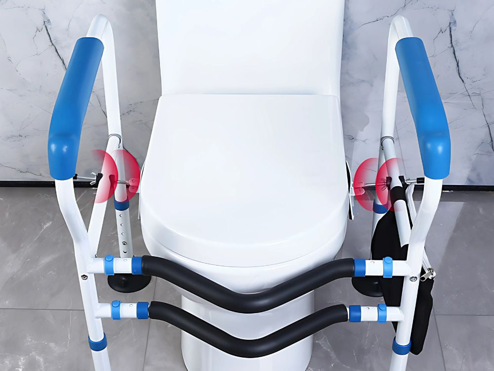 Tualetes roktura regulējama margu stabila senioriem