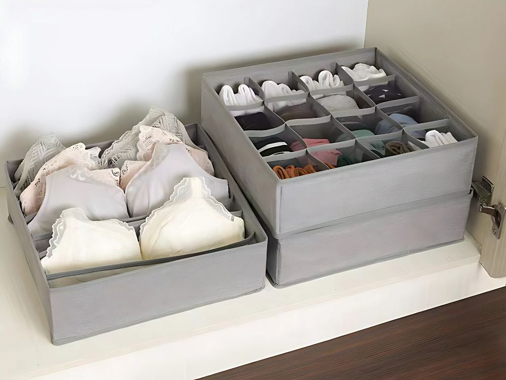 Apakšveļas organizatora zeķu atvilktņu skapīša kastīšu komplekts (4 daļas)