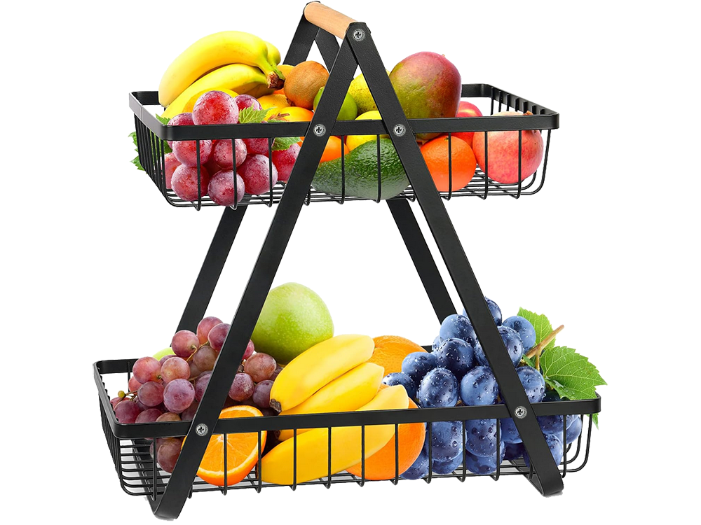 Virtuves plaukts bēniņu virtuves organizators ar grozu