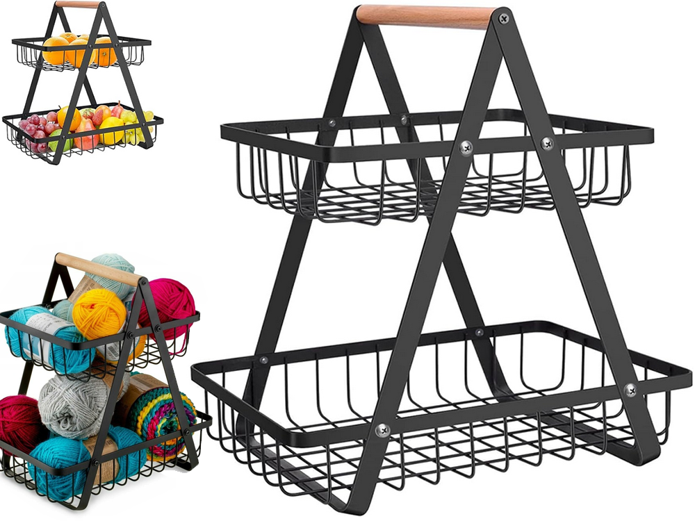 Virtuves plaukts bēniņu virtuves organizators ar grozu