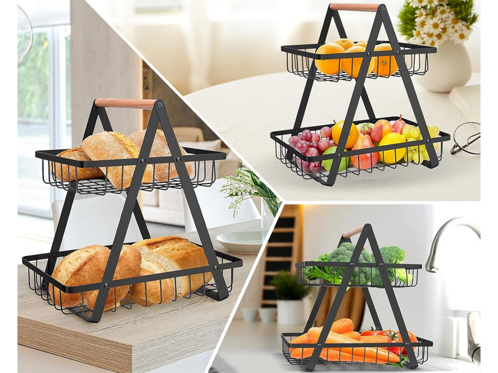 Virtuves plaukts bēniņu virtuves organizators ar grozu