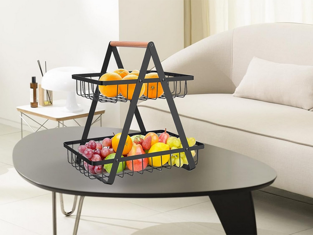 Virtuves plaukts bēniņu virtuves organizators ar grozu