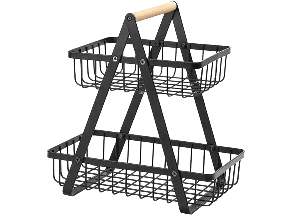 Virtuves plaukts bēniņu virtuves organizators ar grozu