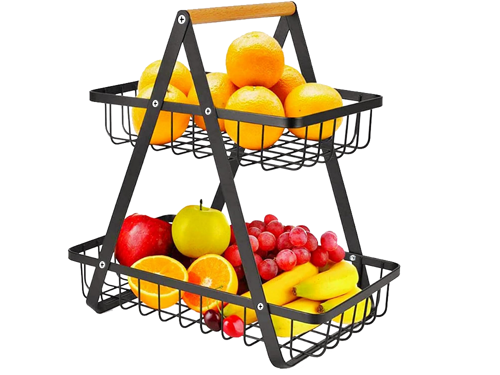 Virtuves plaukts bēniņu virtuves organizators ar grozu